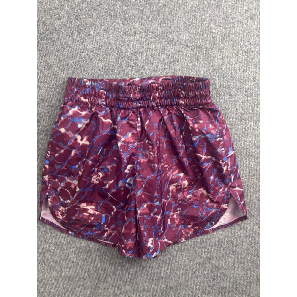 The North Face Running Shorts Womens XS Purple Print Lined Zip Pocket Gym